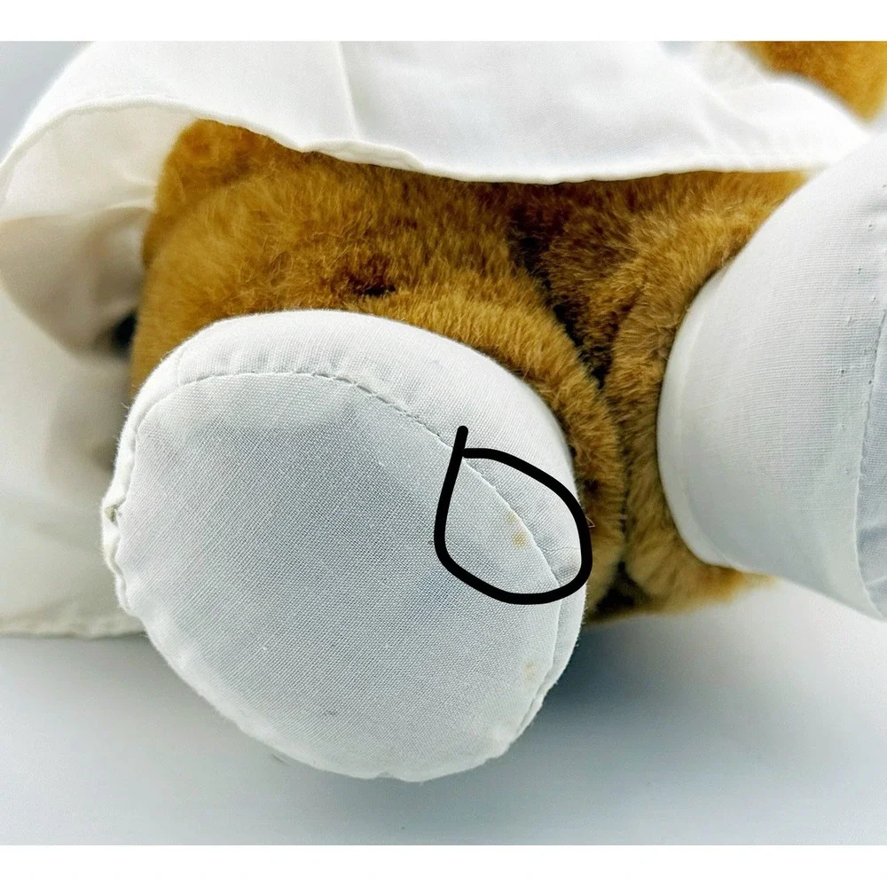 Vintage 1980's Jerry Elsner Nursing Care Plush Brown Bear Stuffed Animal Toy